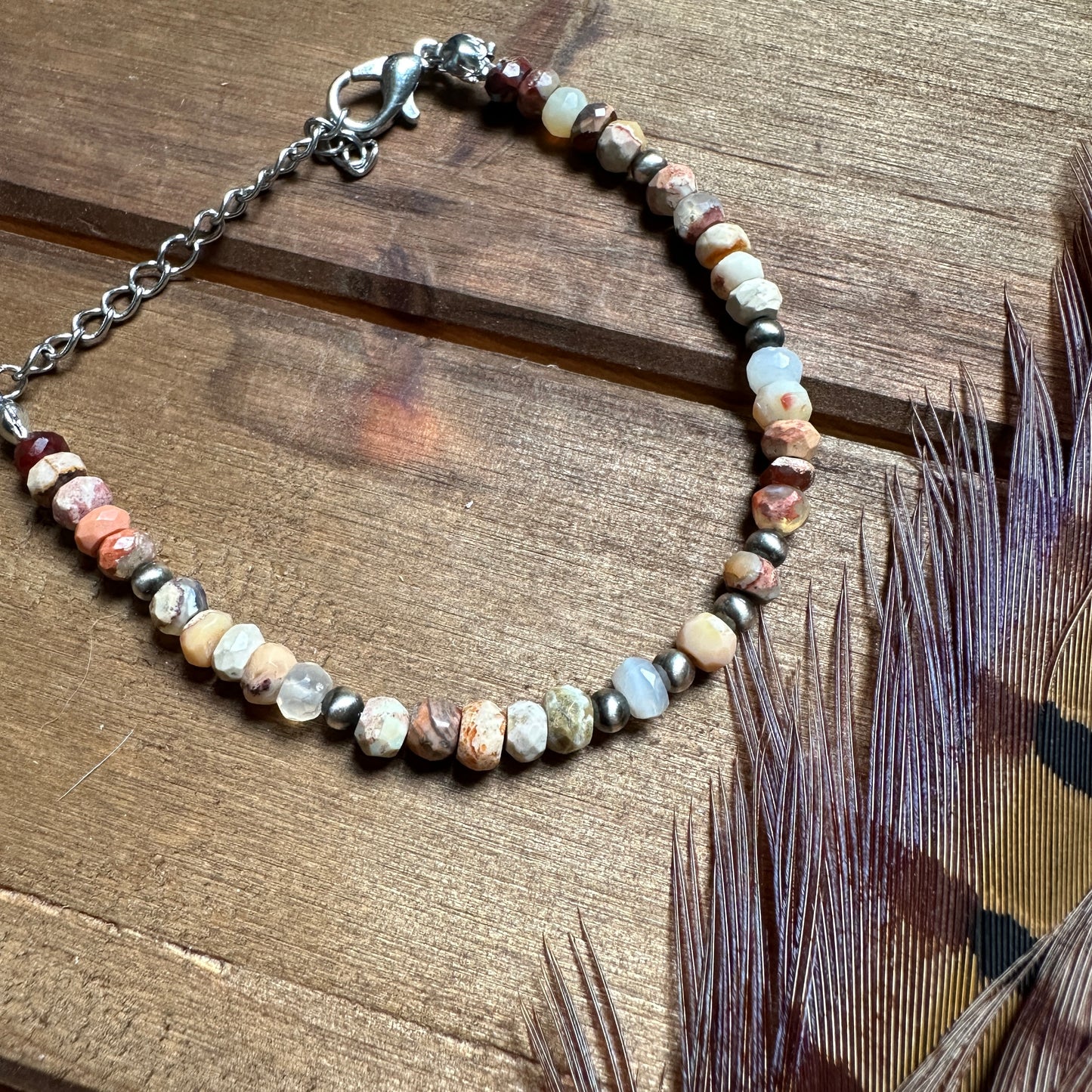 Navajo Pearl & Fire Opal bracelet