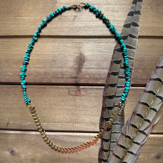 Turquoise Chevron Necklace
