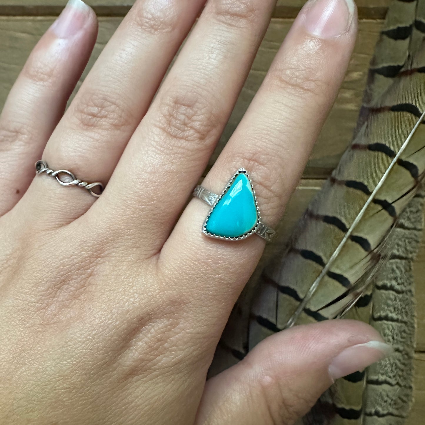 Royston Turquoise Simple Ring (Size 9)