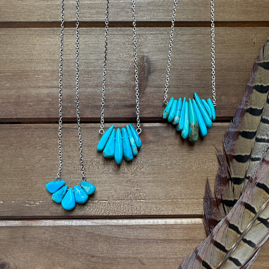 Faux Turquoise Petal Necklace