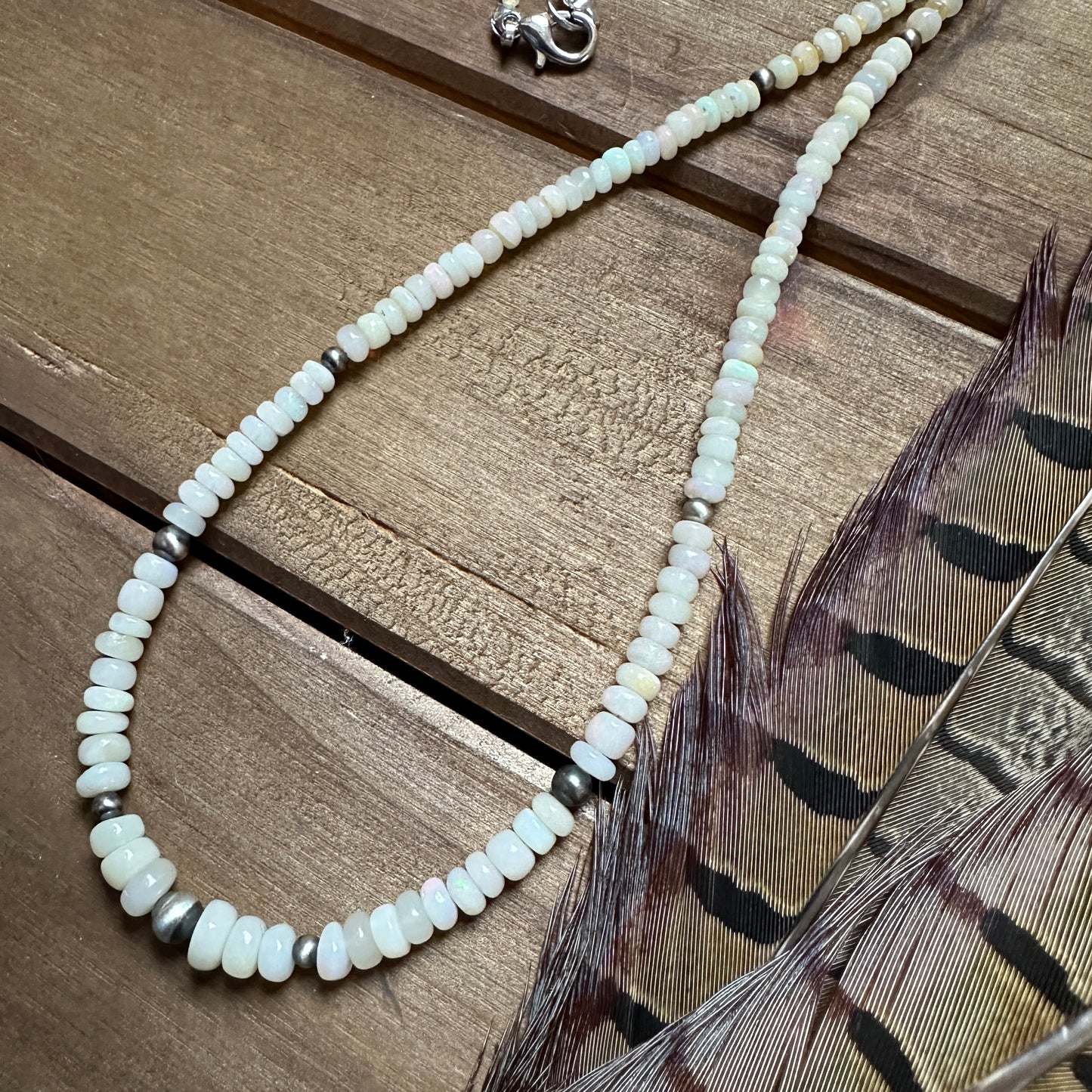 Ethiopian Opal + Navajo Pearl Necklace