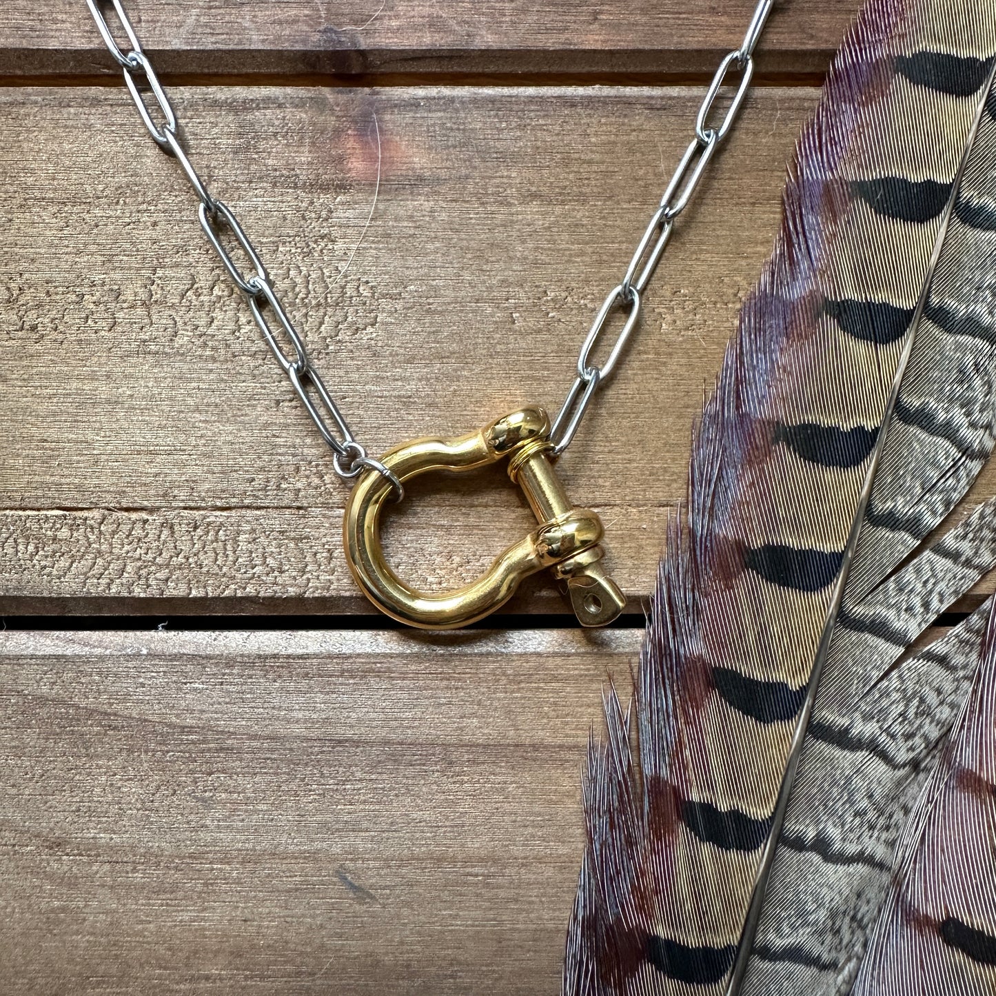 Libby Necklace (Gold w/ silver chain)