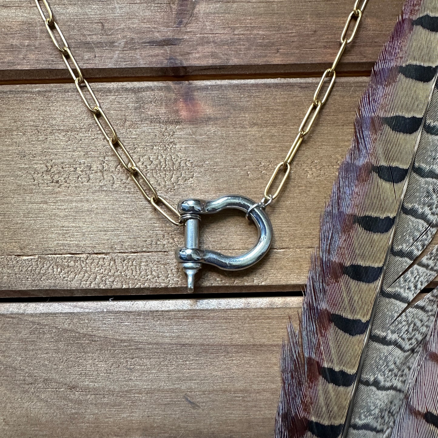 Libby Necklace (silver w/ gold chain)