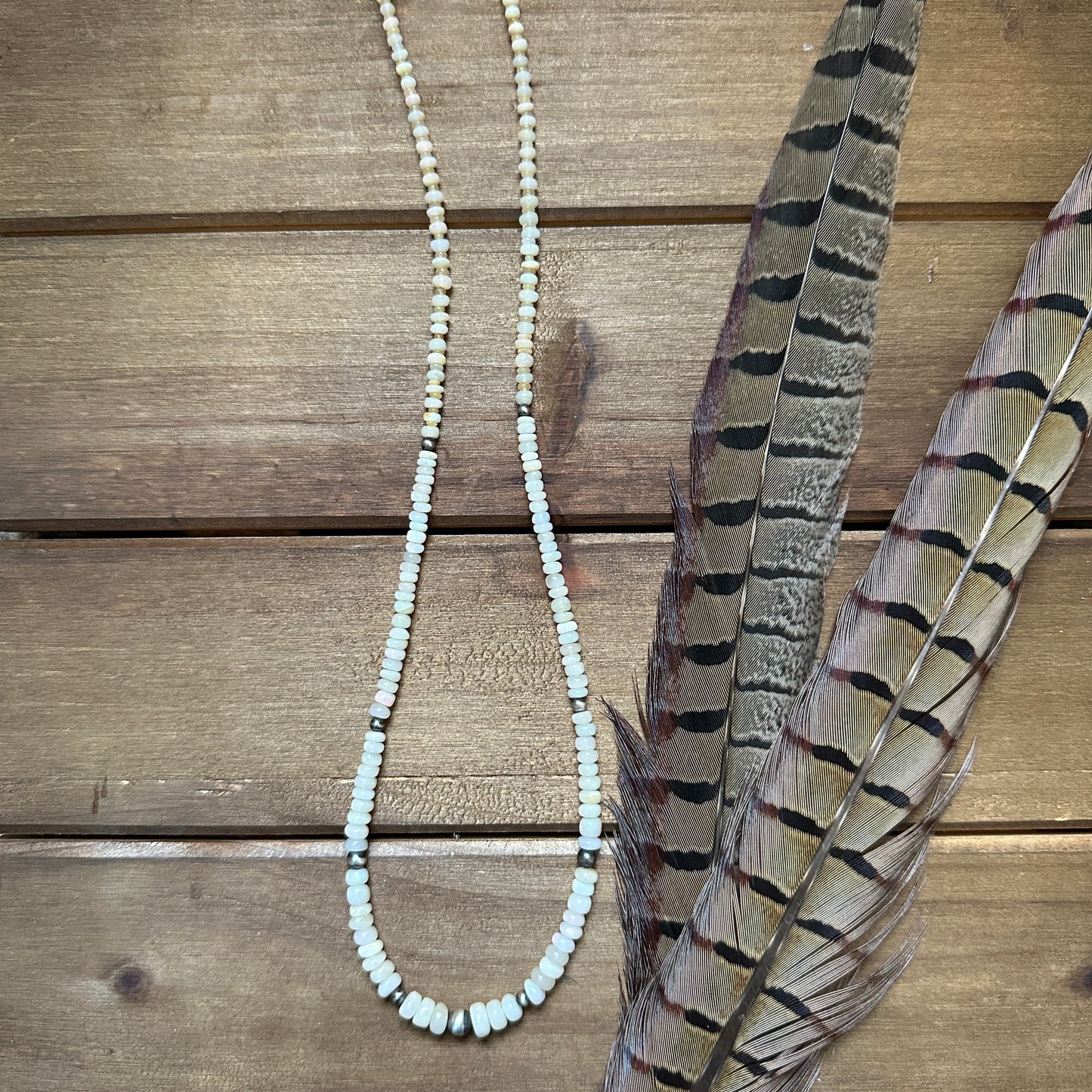 Ethiopian Opal + Navajo Pearl Necklace