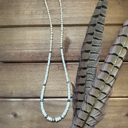Ethiopian Opal + Navajo Pearl Necklace