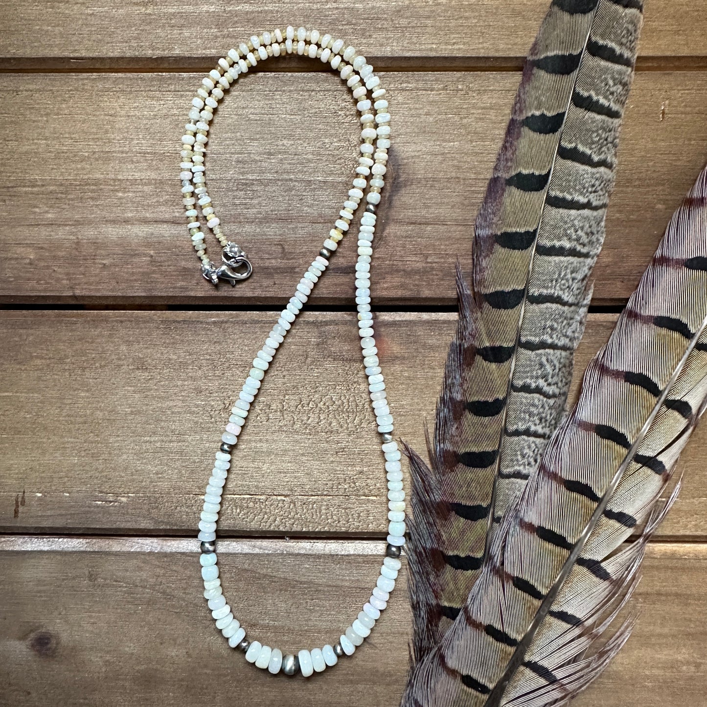 Ethiopian Opal + Navajo Pearl Necklace