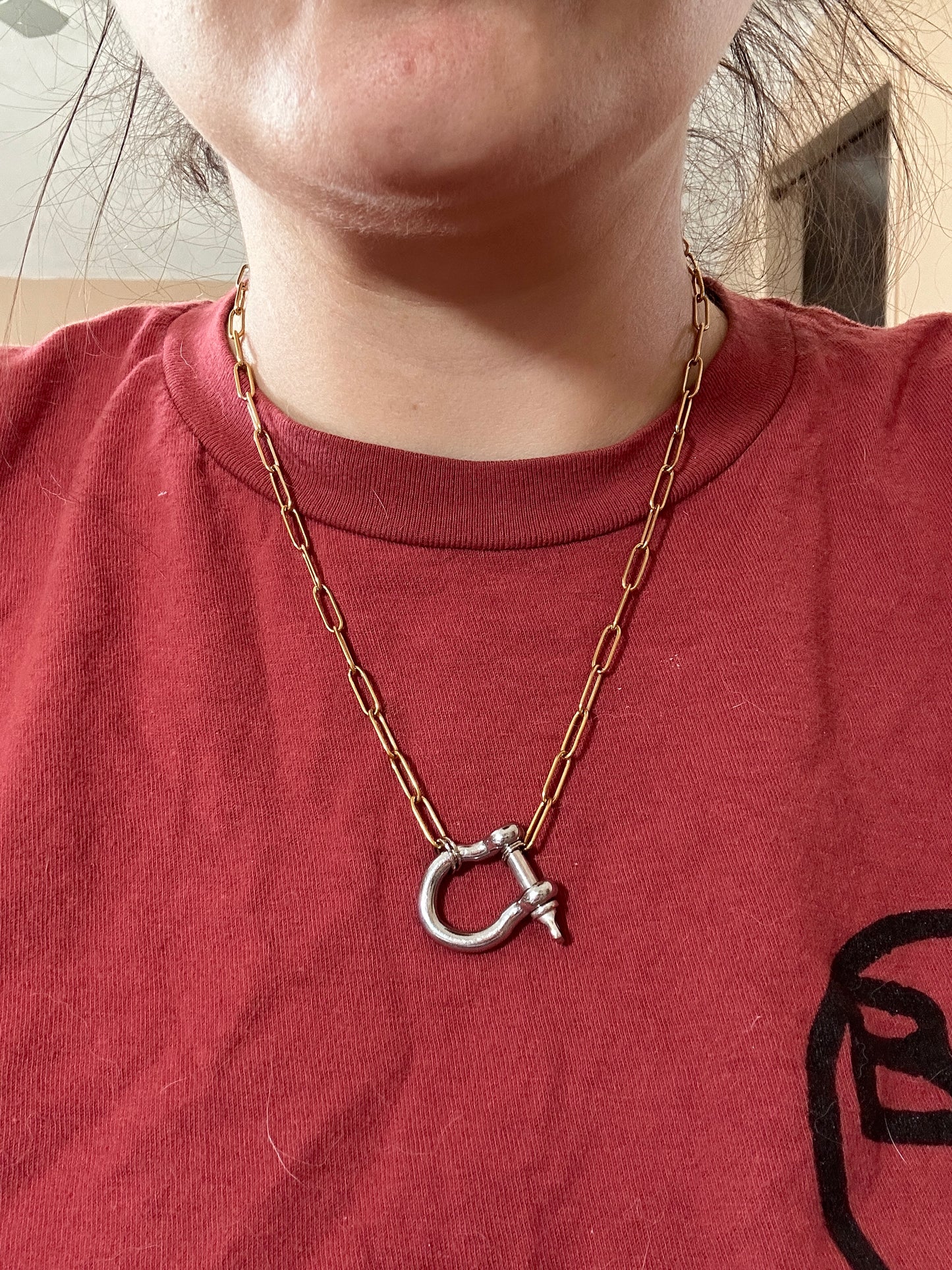 Libby Necklace (silver w/ gold chain)
