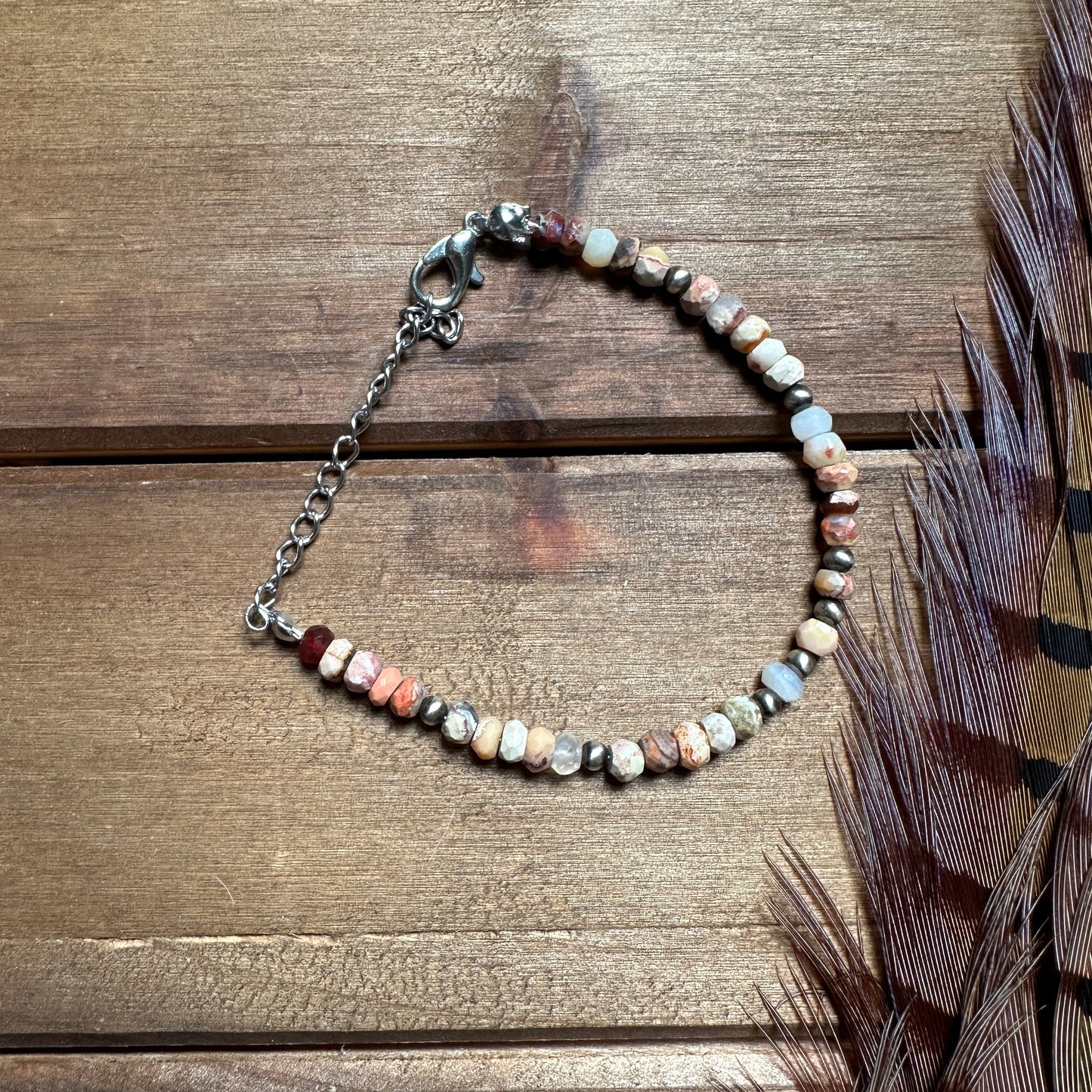 Navajo Pearl & Fire Opal bracelet