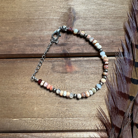 Navajo Pearl & Fire Opal bracelet