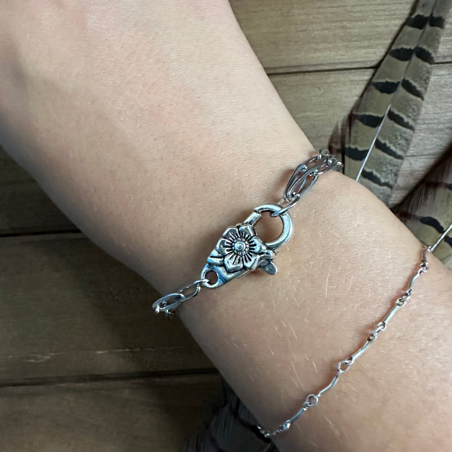 Floral Paperclip Bracelet