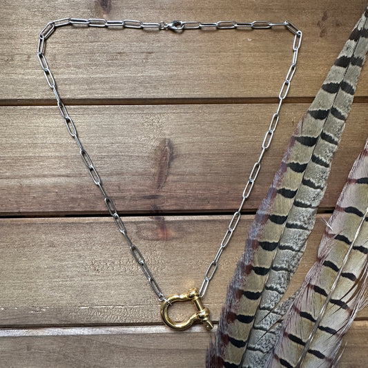 Libby Necklace (Gold w/ silver chain)