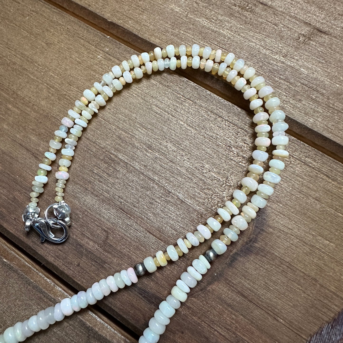 Ethiopian Opal + Navajo Pearl Necklace