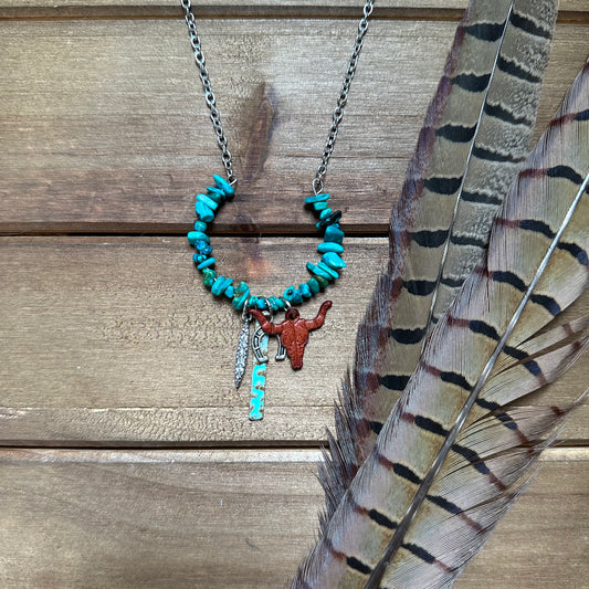 Lucky Turquoise Charm Necklace