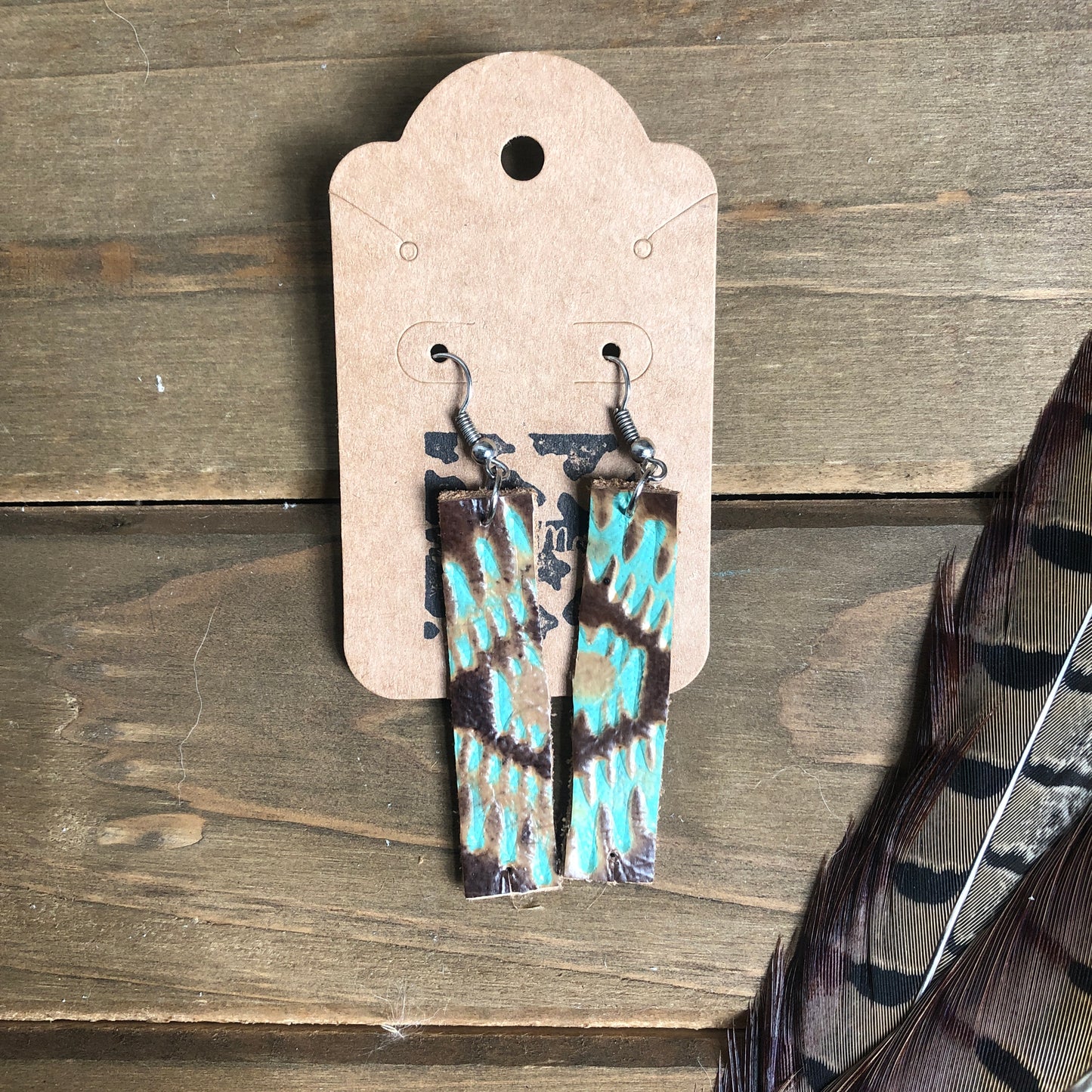 Cowhide BAR Earrings