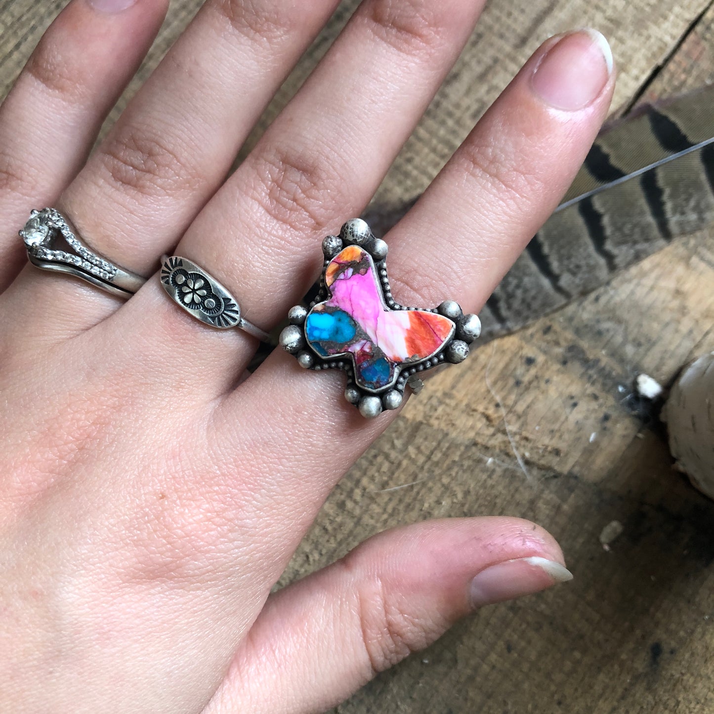 Butterfly Pink Dahalia Ring