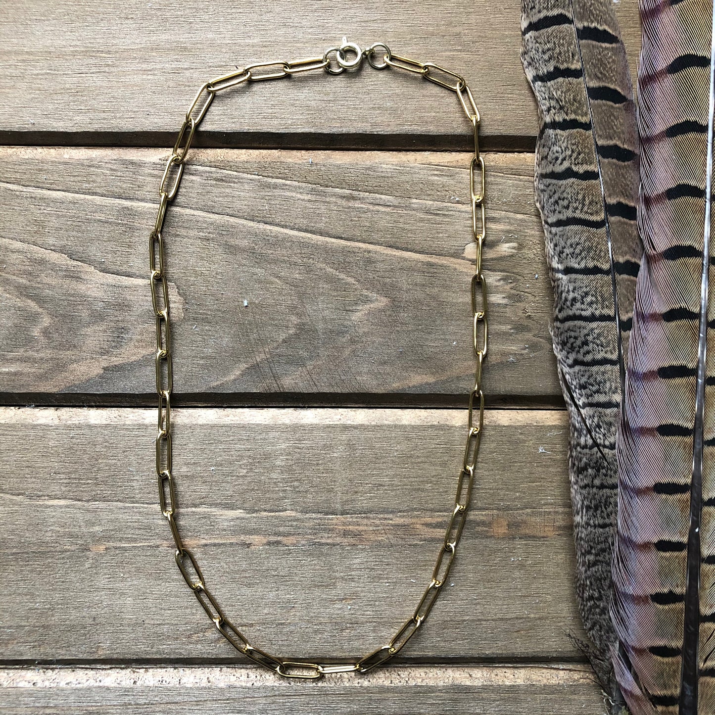 Gold Paper Clip Chain necklace