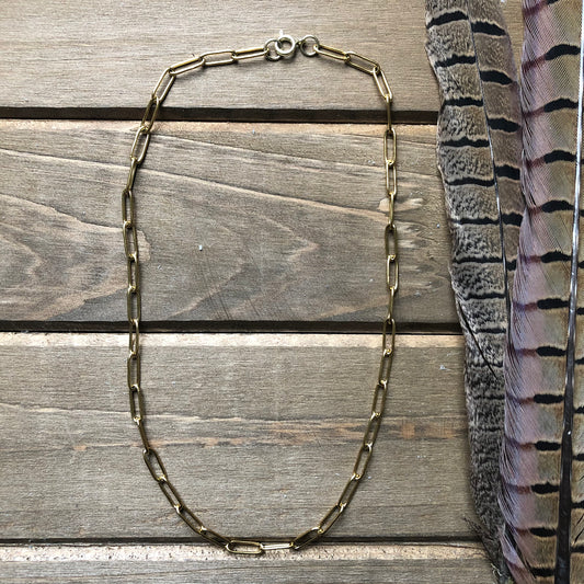 Gold Paper Clip Chain necklace