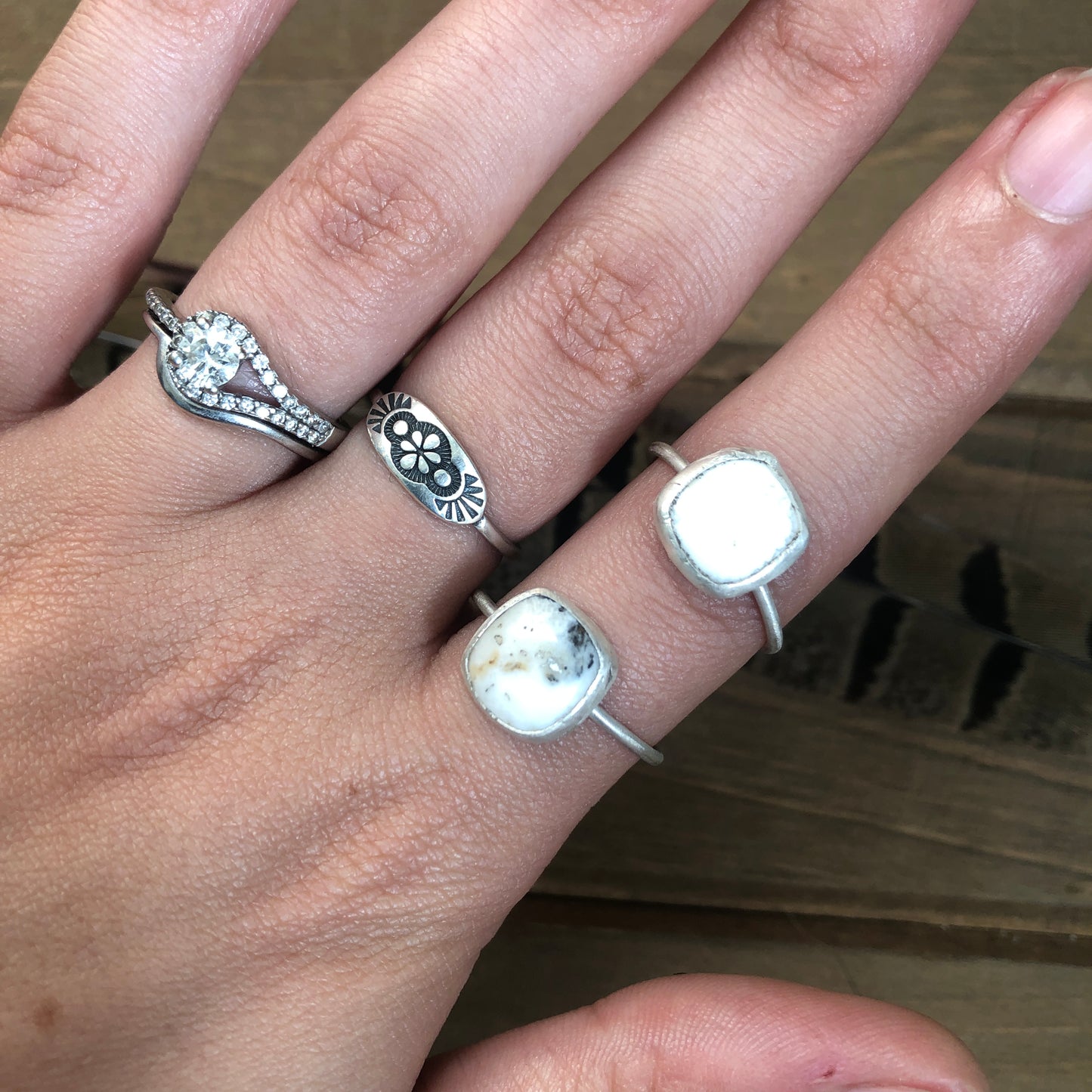 White Buffalo Stacker Rings