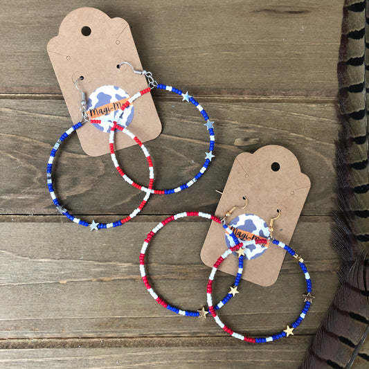 Stars n Stripes -Hoop Earrings