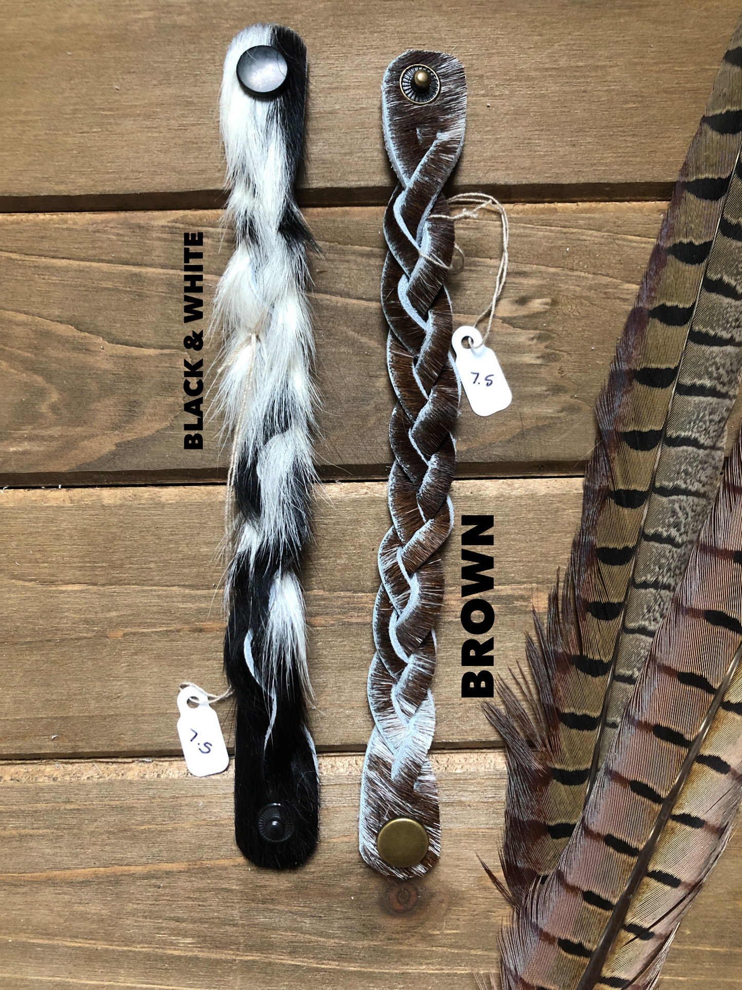 Braided Cowhide Bracelet (size 7.5)
