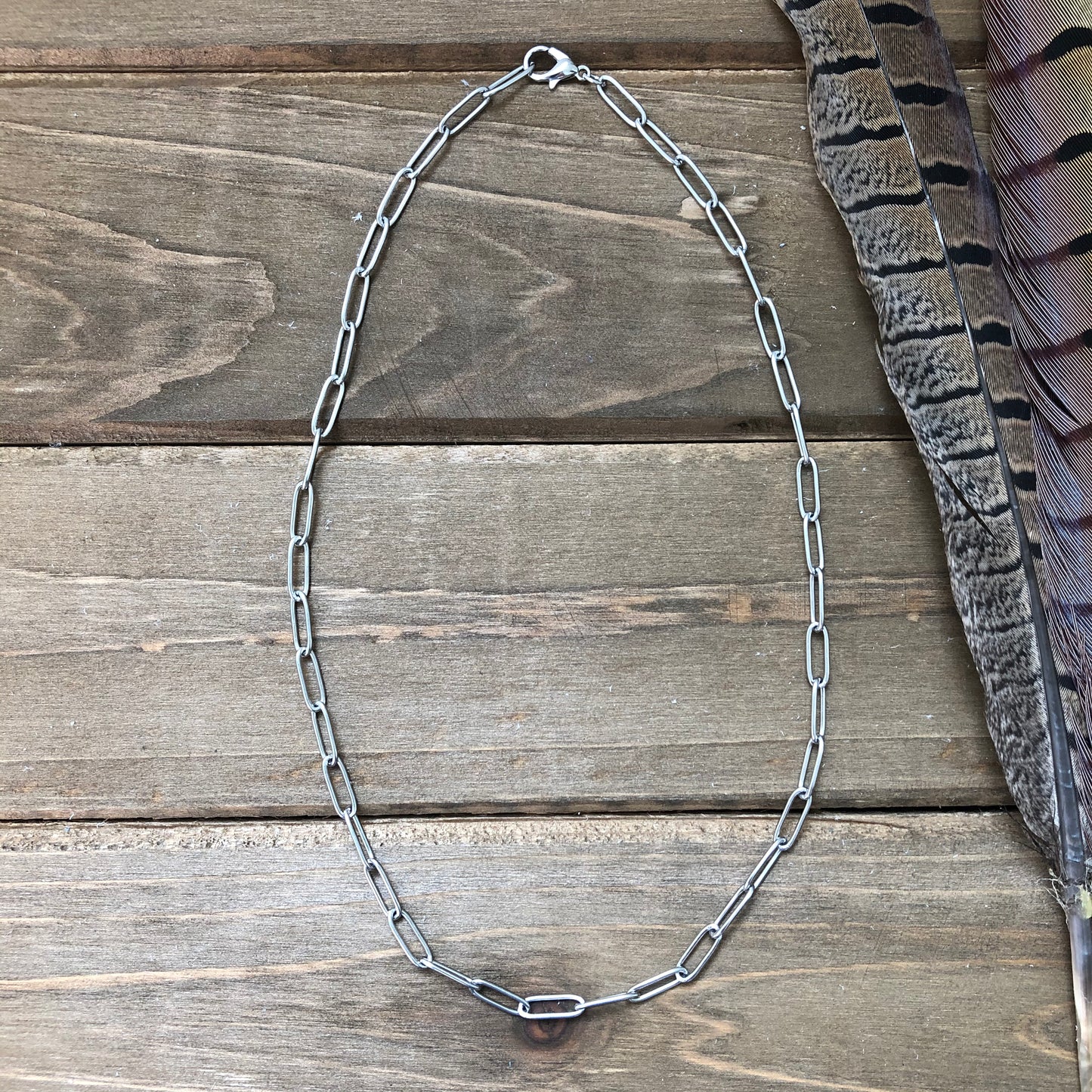 Silver Paper Clip Chain necklace