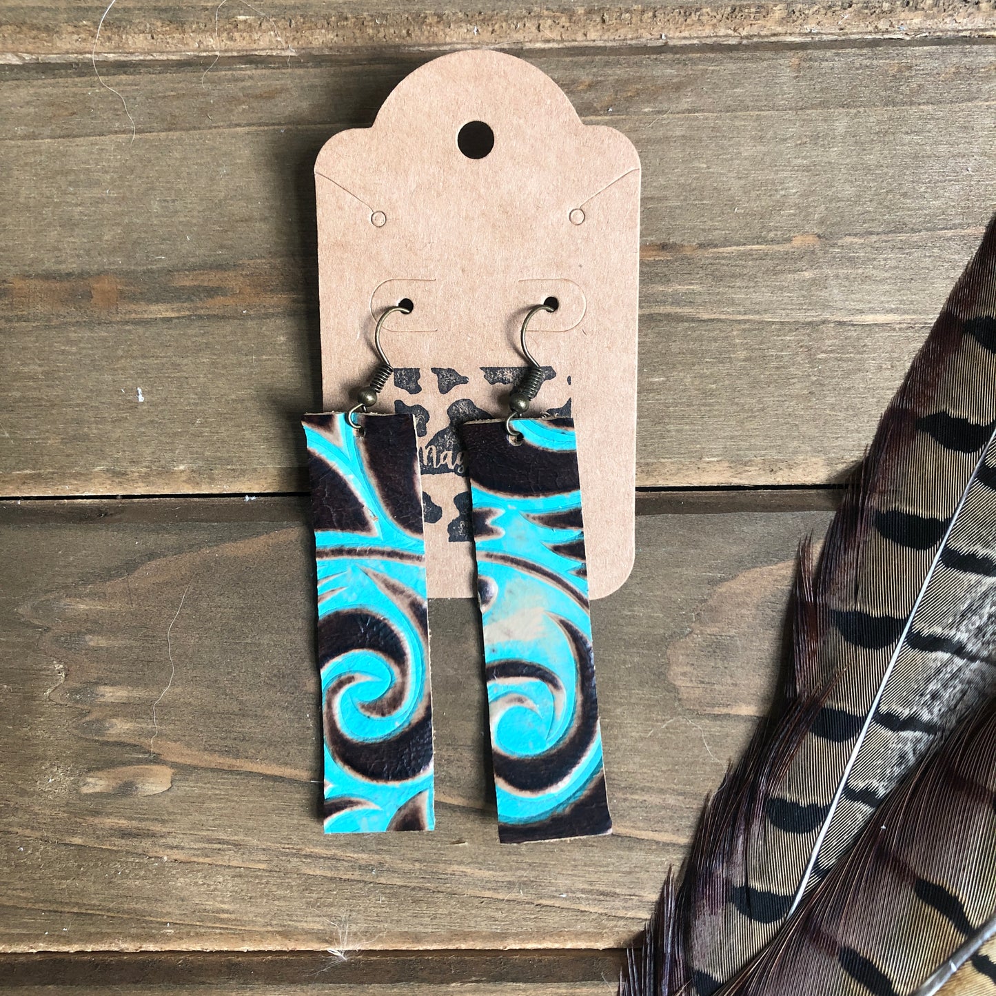 Cowhide BAR Earrings