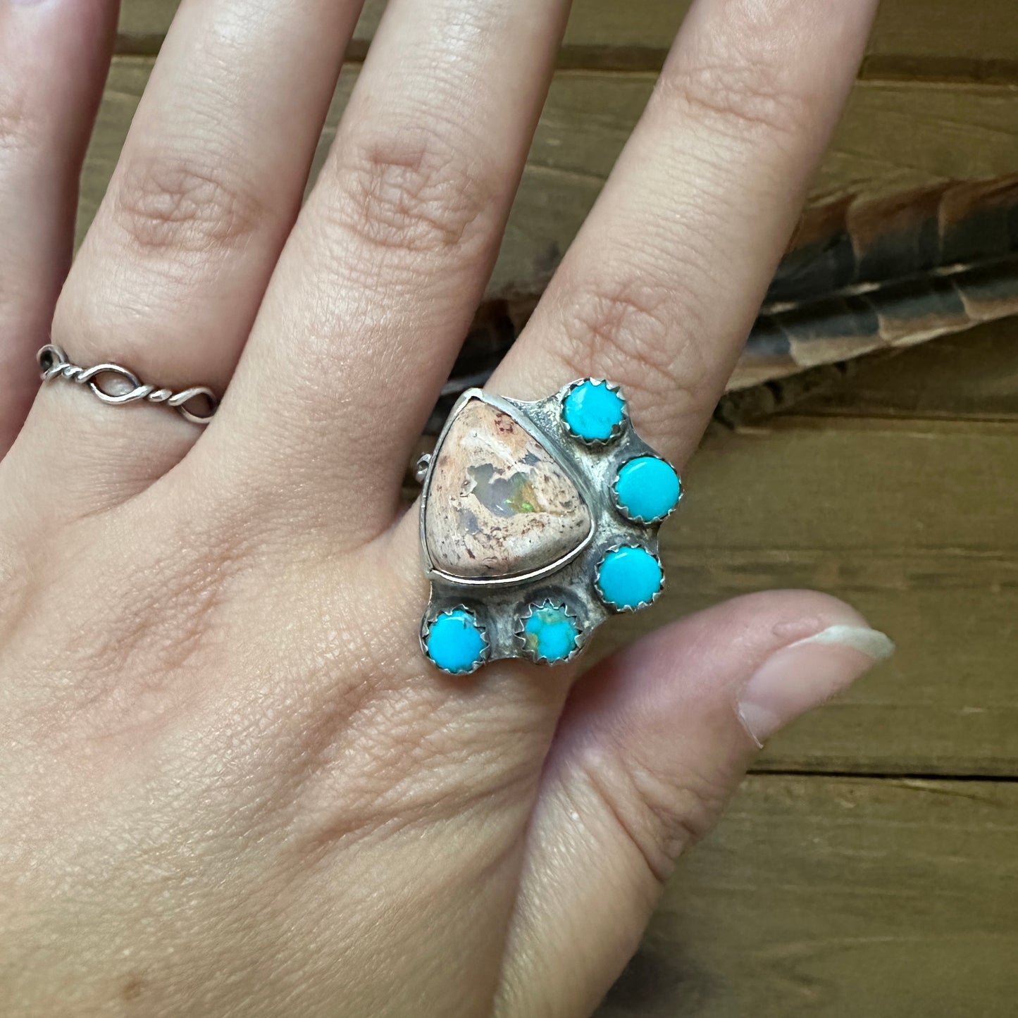 Fire Opal and Sonora Gem Ring (size 11.5)