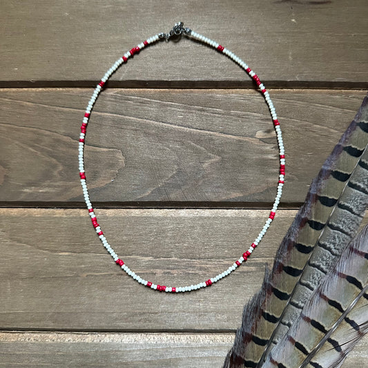 White-Red Choker Necklace