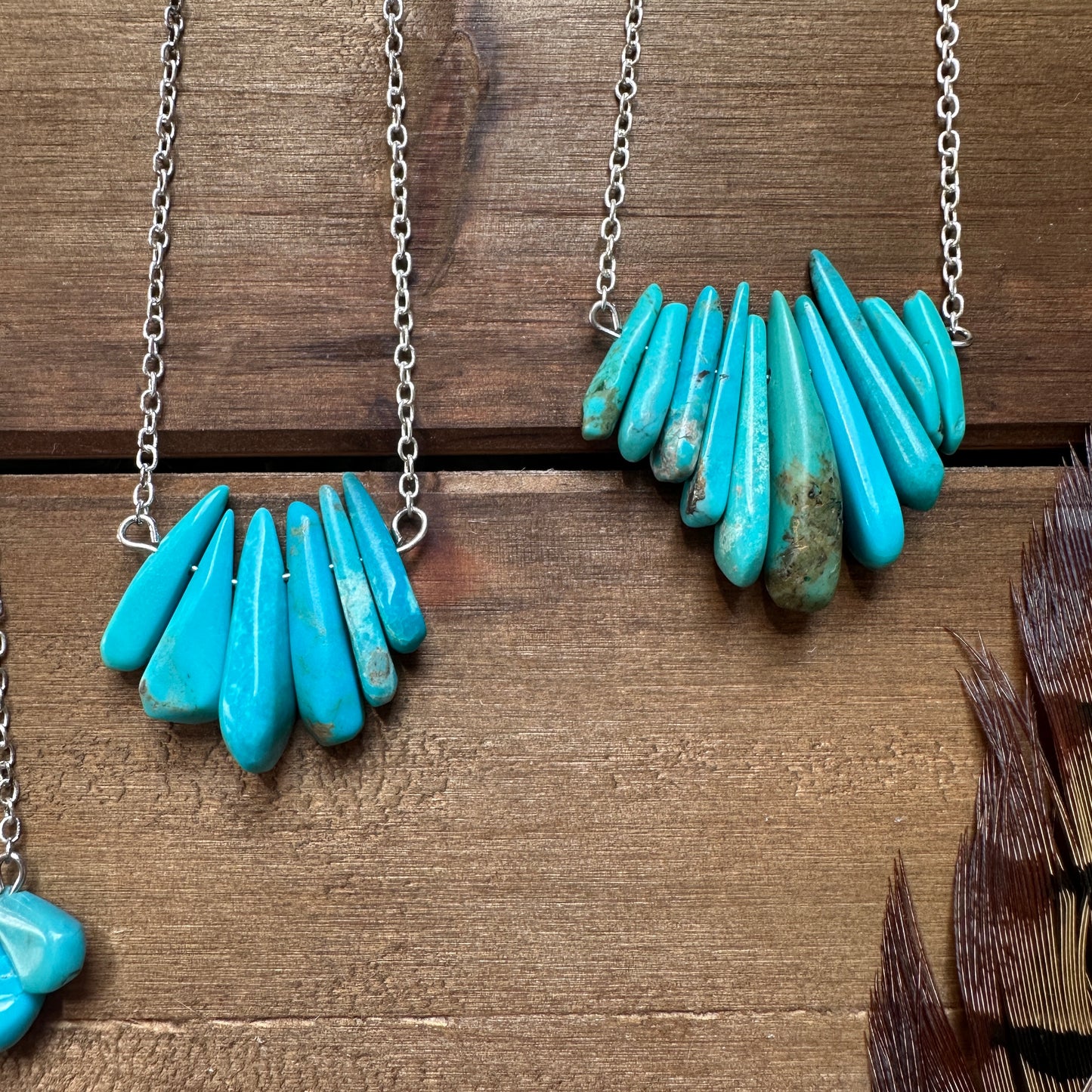 Faux Turquoise Petal Necklace