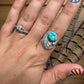 Turquoise Nugget Paisley Ring (size 7.25)