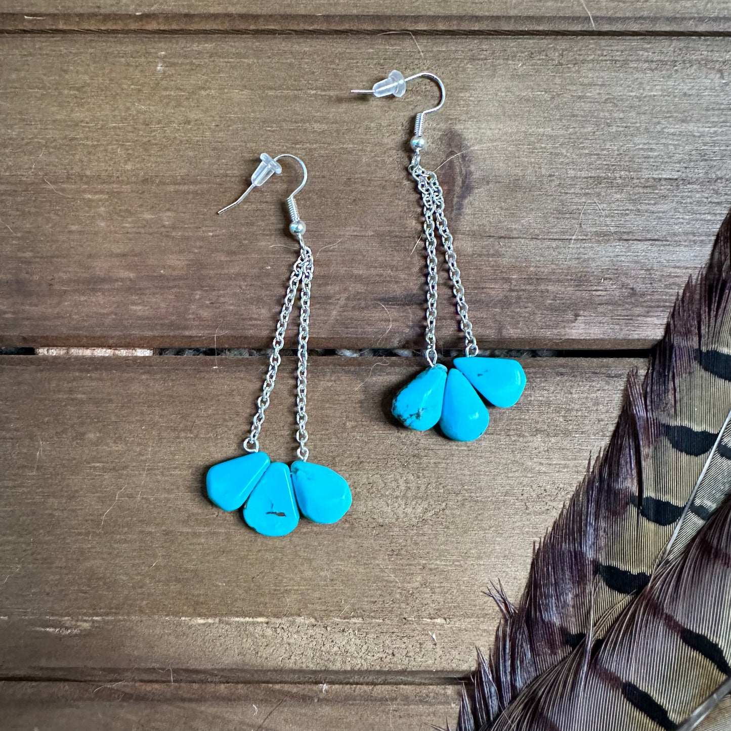 Turquoise Petal Earrings