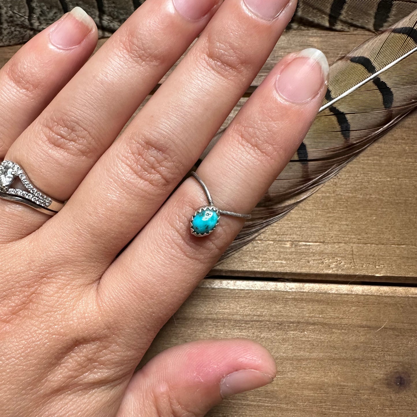 Turquoise Chevron Ring (size 5.25)