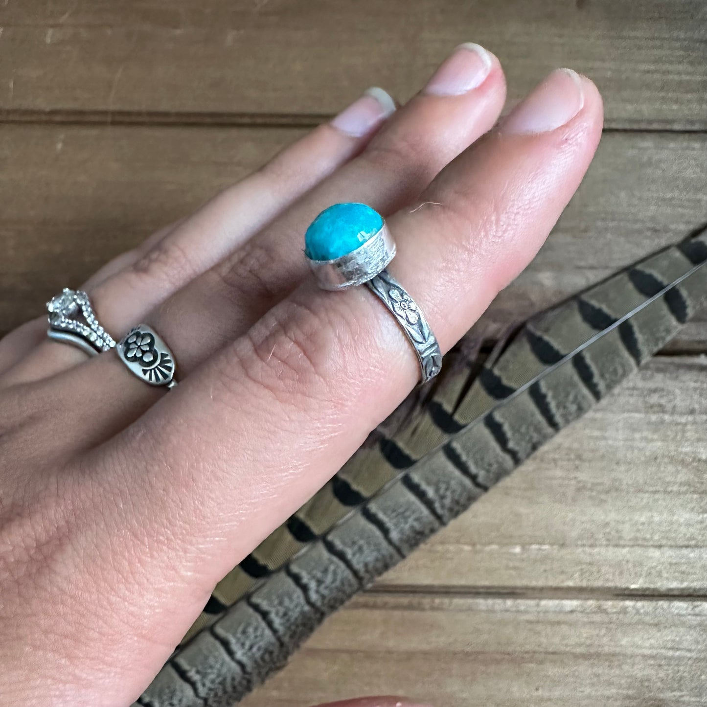 Kingman Turquoise Ring (size 5.5)