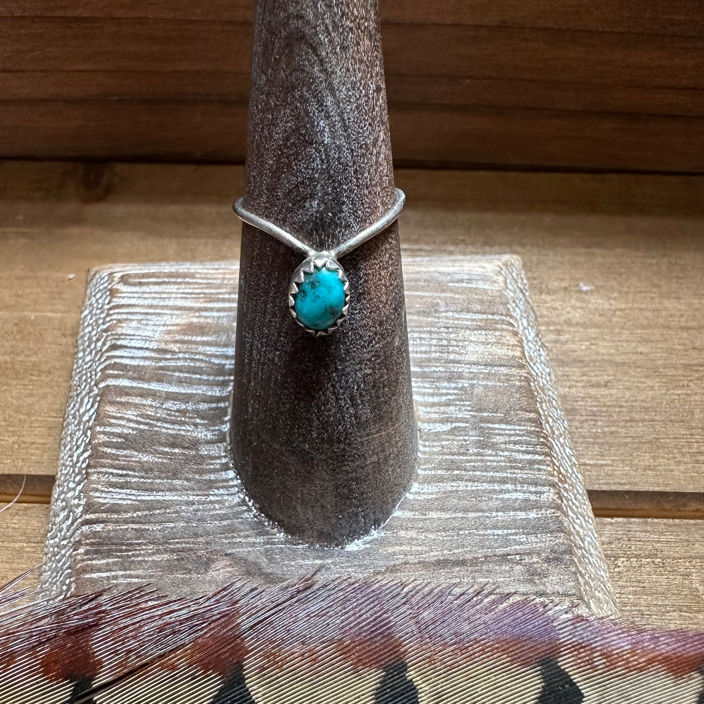 Turquoise Chevron Ring (size 5.25)