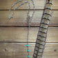 Silver Paper Clip + Tri Turquoise Lariat Necklace