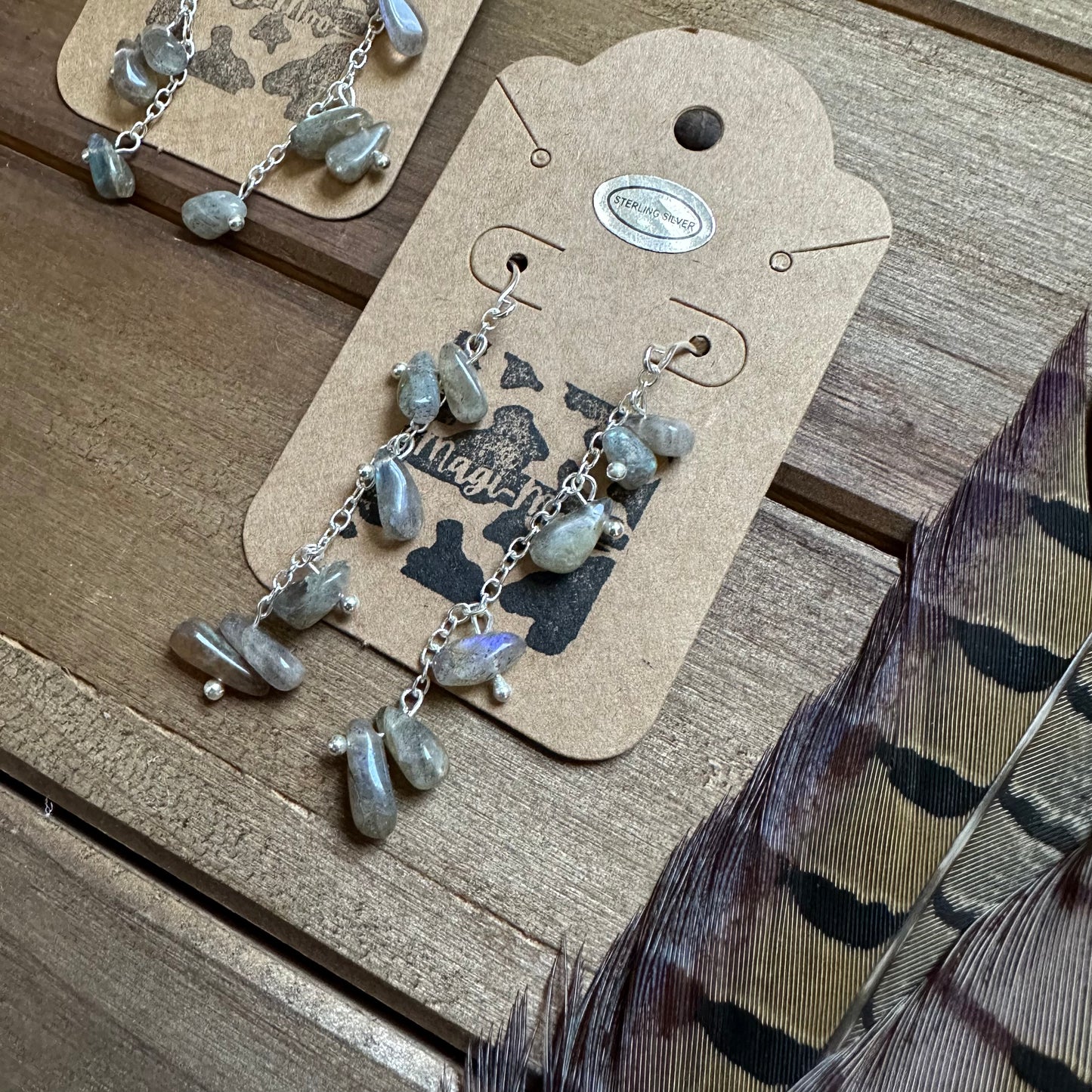 Labradorite Tears Dangle Earrings