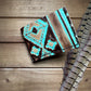 Aztec Pattern Leather Wallet