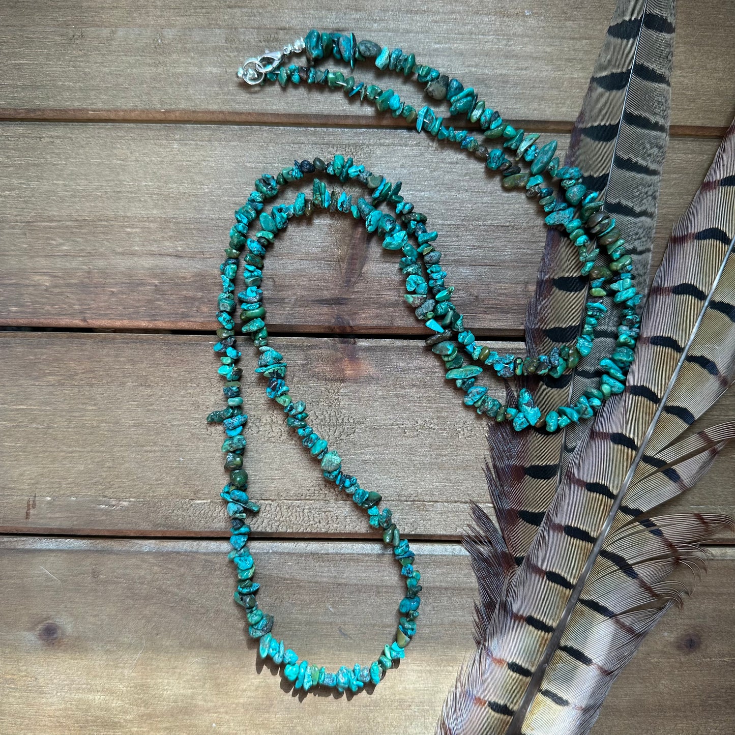 Long Turquoise Chip Necklace