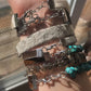 Rocky Bovine Cowhide + Stone Bracelet