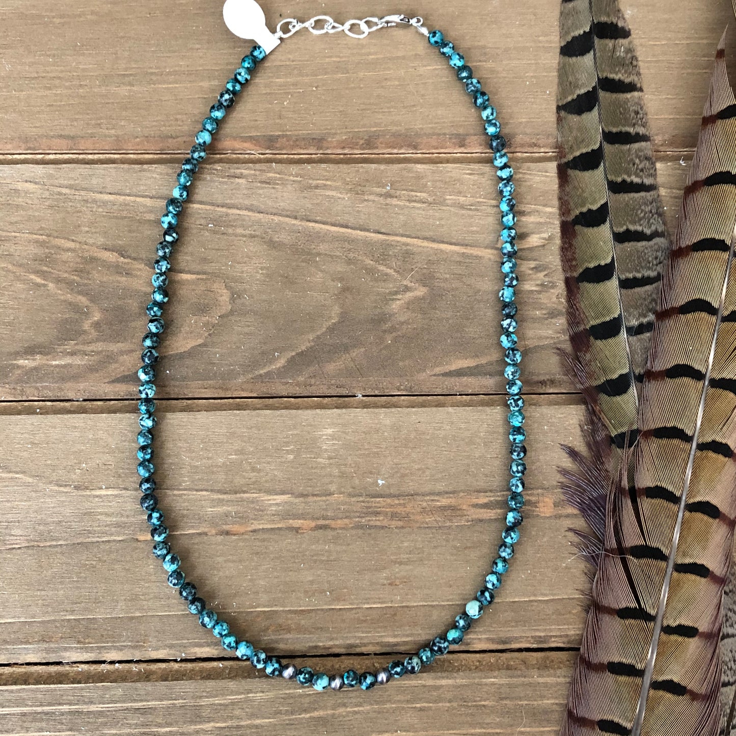 June Bug -Turquoise & Navajo Pearl Necklace