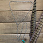 Silver Paper Clip + Turquoise Lariat Necklace