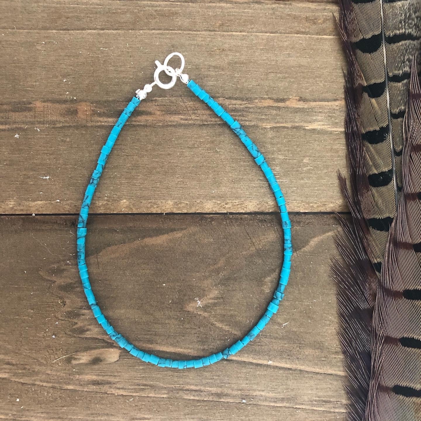 Stillwater -Turquoise Heishi Anklet