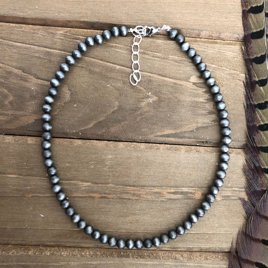 Silver Faux Navajo Pearl Necklace