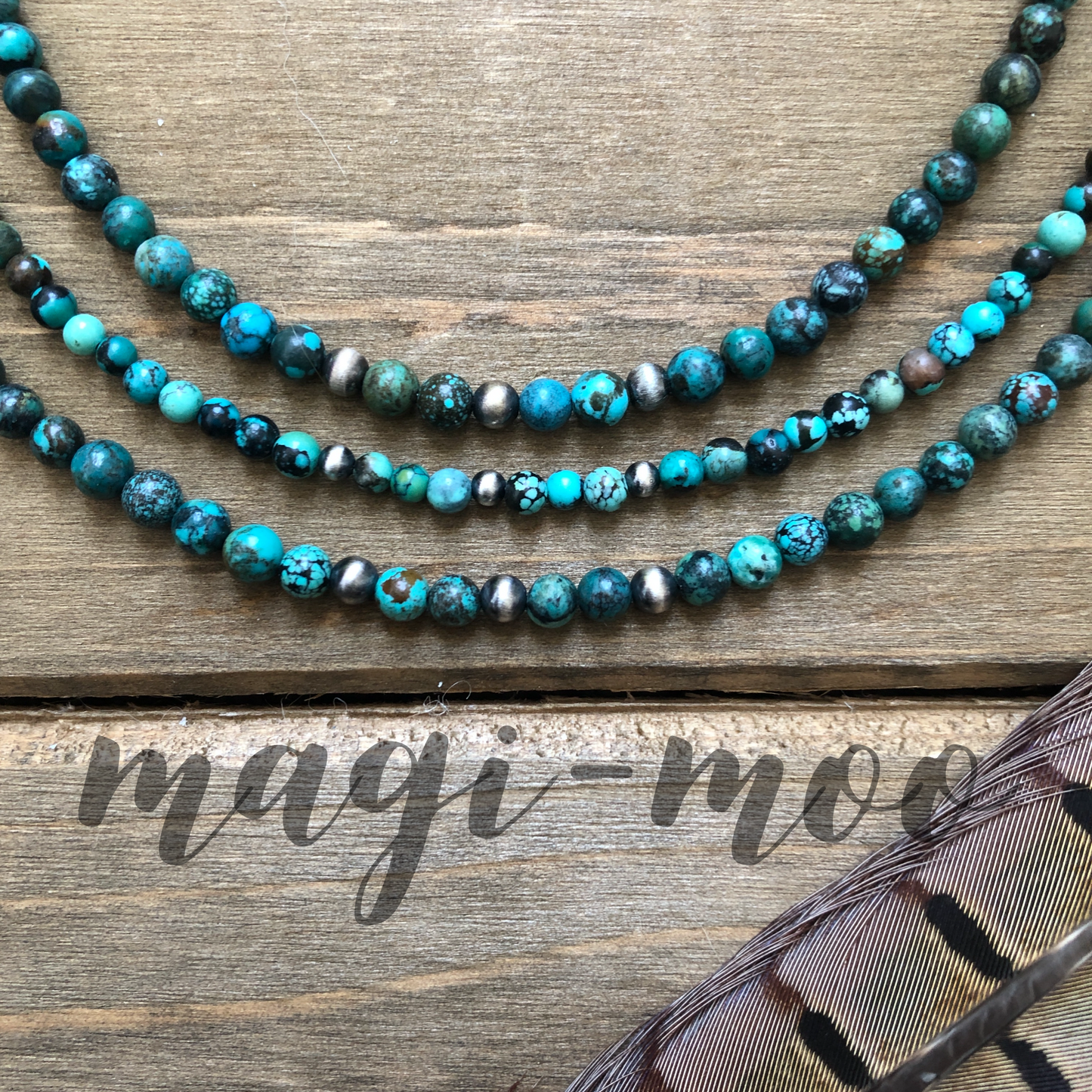 June Bug -Turquoise & Navajo Pearl Necklace