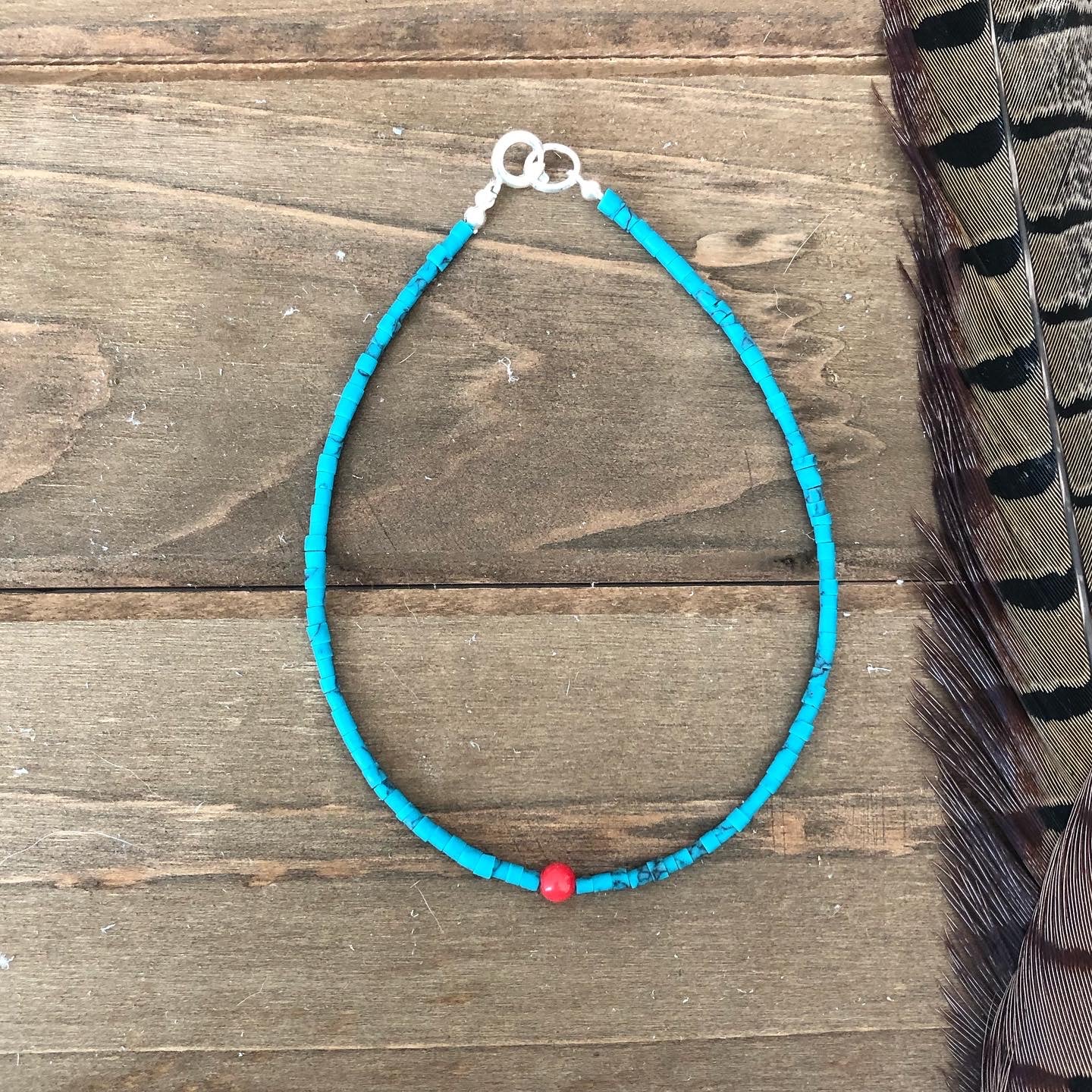 Stillwater -Turquoise Heishi Anklet