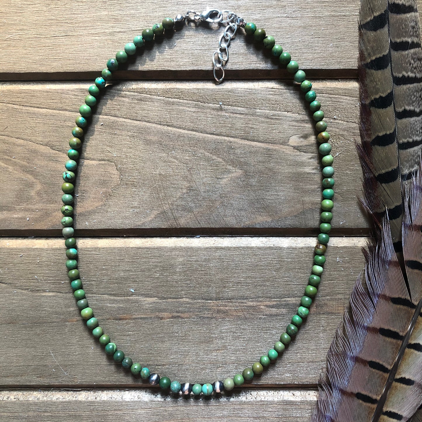 June Bug -Turquoise & Navajo Pearl Necklace