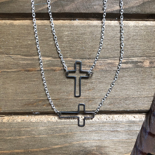 Blessed - Open cross, simple choker-necklace (14inches or 16inch option)