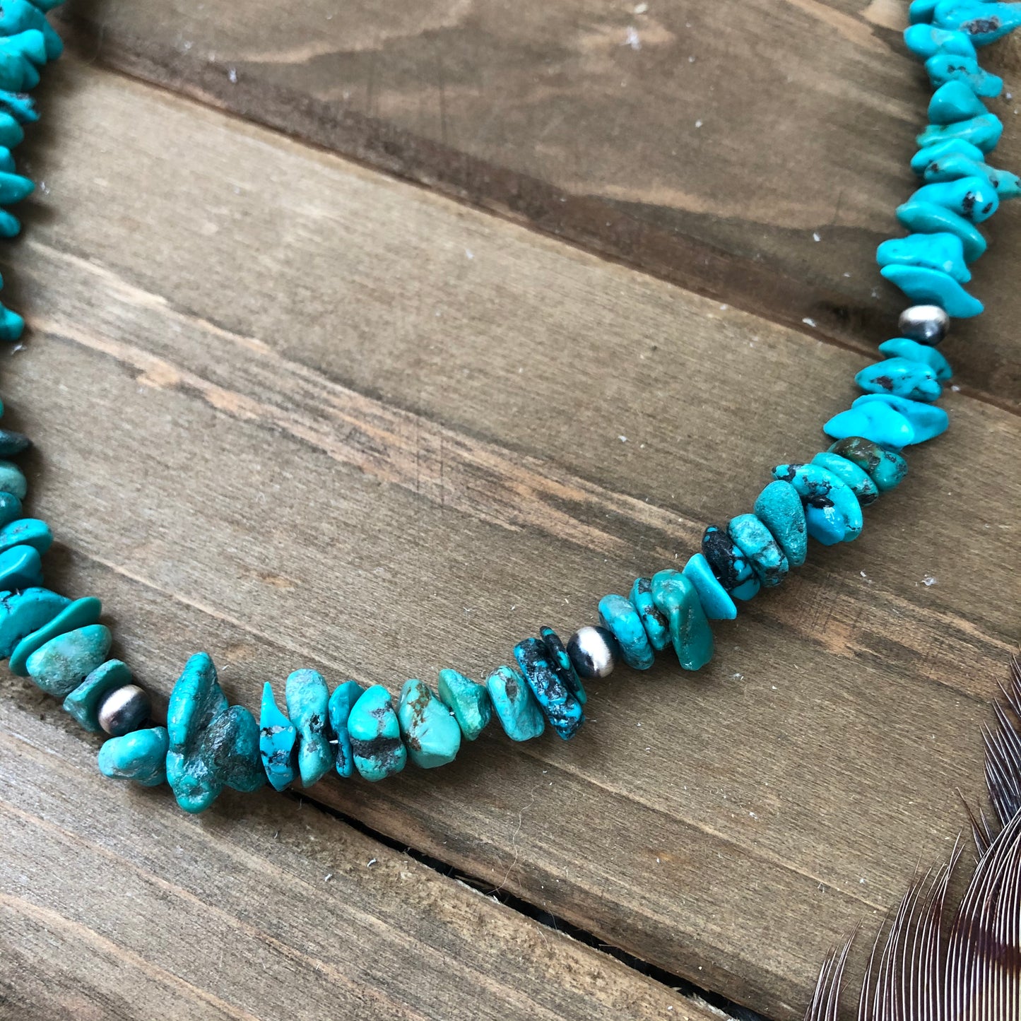 The ‘Rolling Brook’ Turquoise & Navajo Pearl Necklace