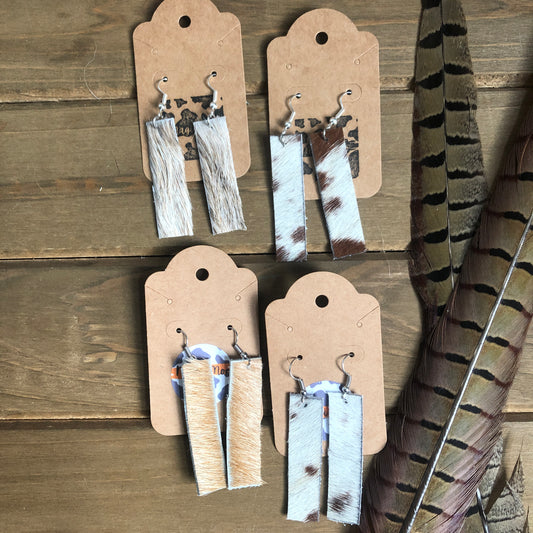 Cowhide BAR Earrings