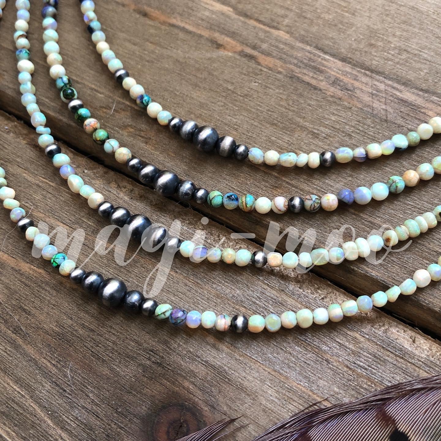 Opal Goddess- Sterling Opal & Navajo Pearls